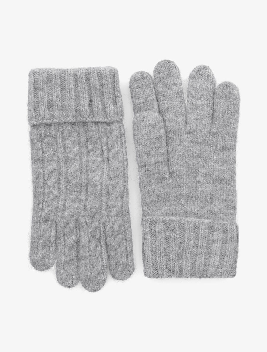 Gants en maille tressée - Gris - 1