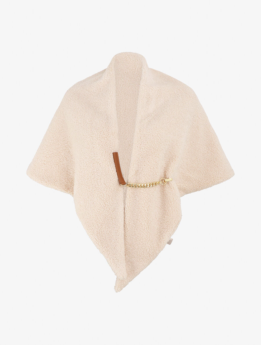 Châle uni effet laine bouclée - Beige - 4