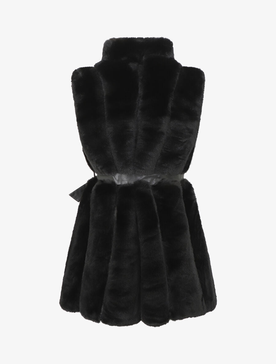 Veste longue ceinturée et zippée - Noir - 2