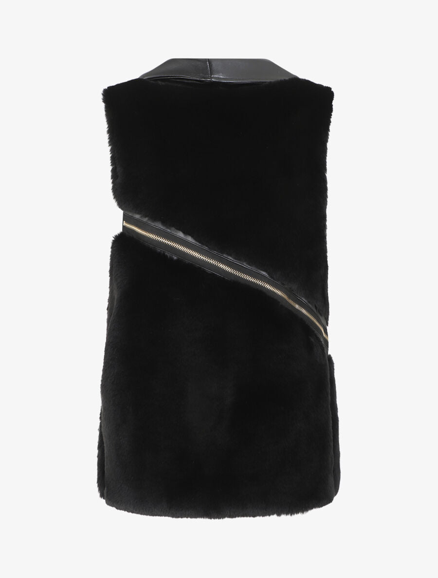 Veste sans manches à zips décoratifs - Noir - 2
