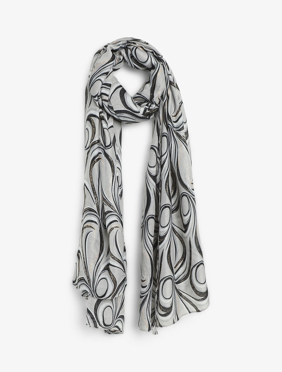 Foulard à imprimé vagues irisées - Noir - 1