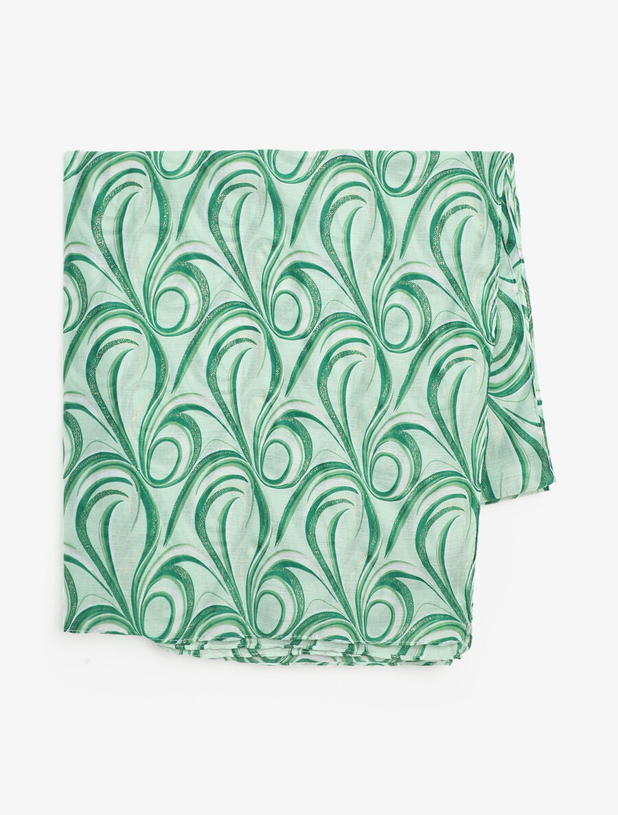 Foulard à imprimé vagues irisées - Vert - 2