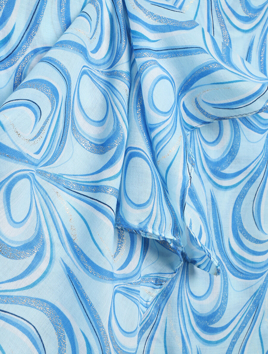 Foulard à imprimé vagues irisées - Bleu ciel - 3