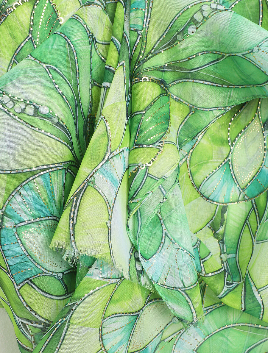 Foulard à imprimé abstrait irisé - Vert - 3