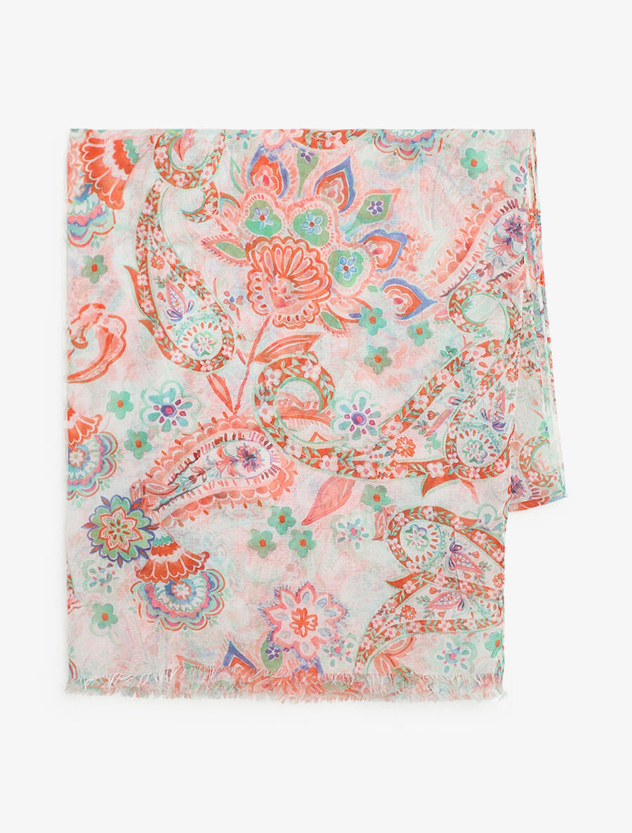 Foulard imprimé cachemire - Orange - 2