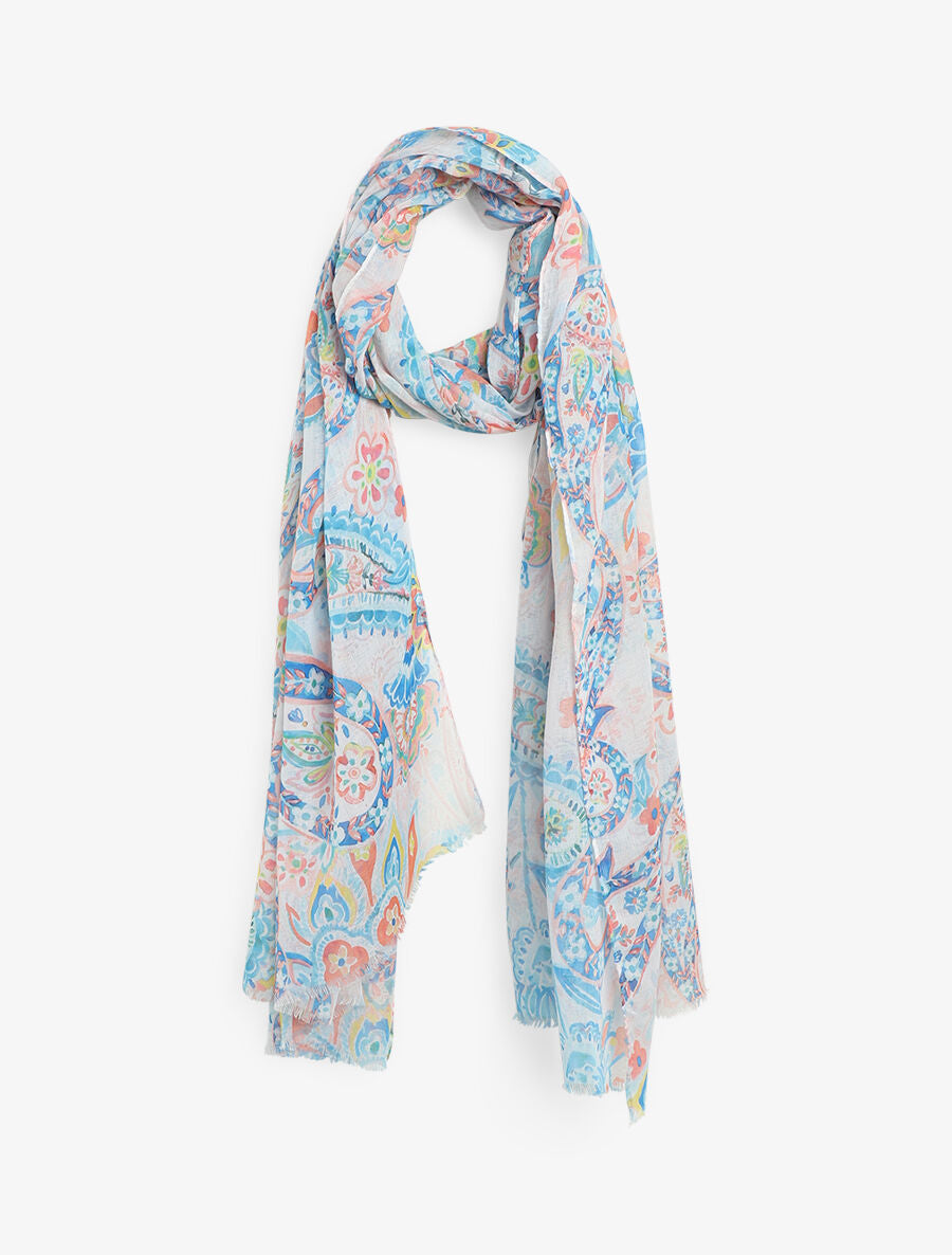 Foulard imprimé cachemire - Bleu - 4