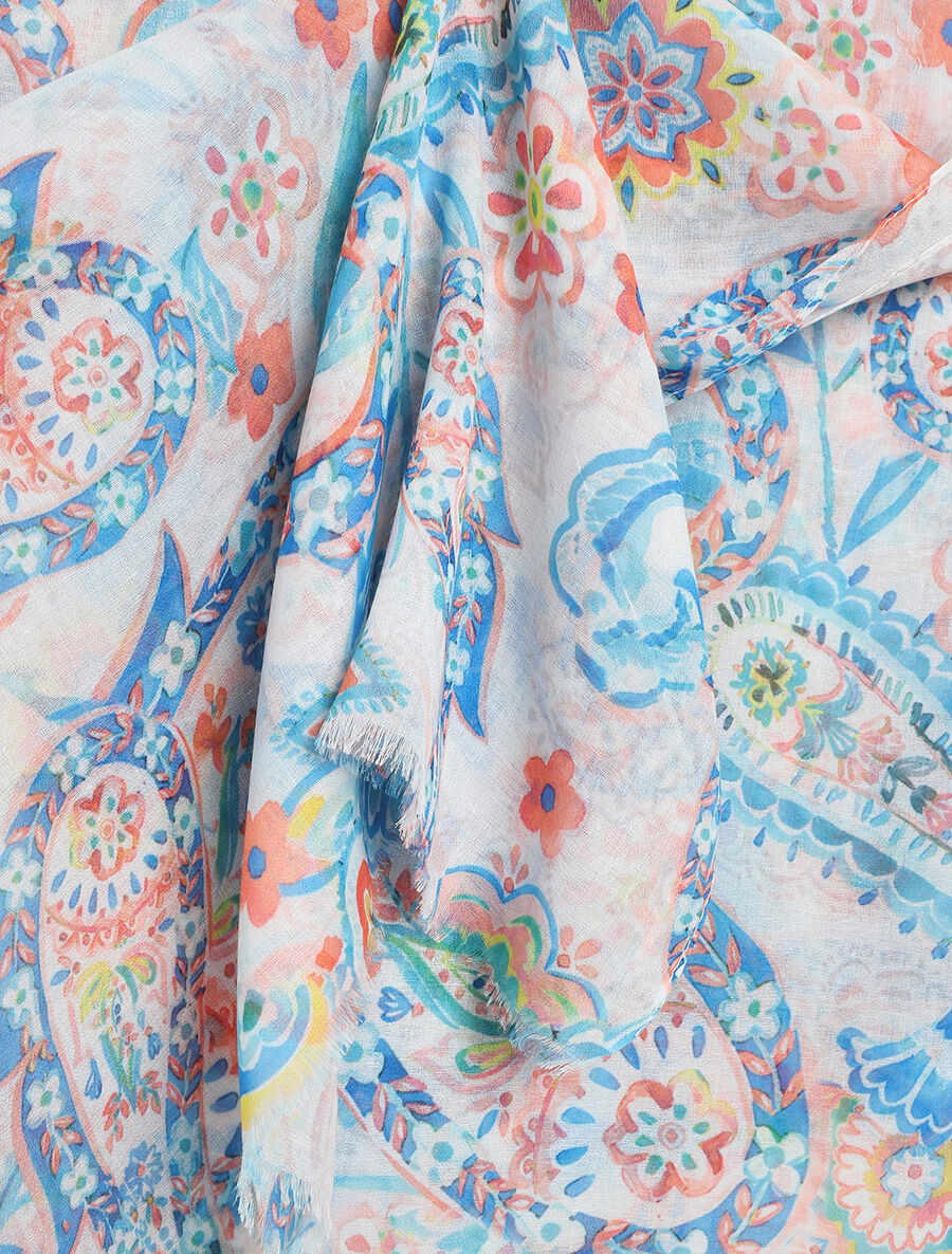 Foulard imprimé cachemire - Bleu - 3