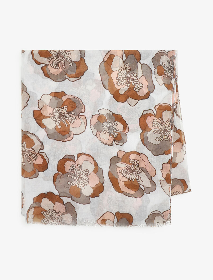 Foulard imprimé floral - Beige - 2
