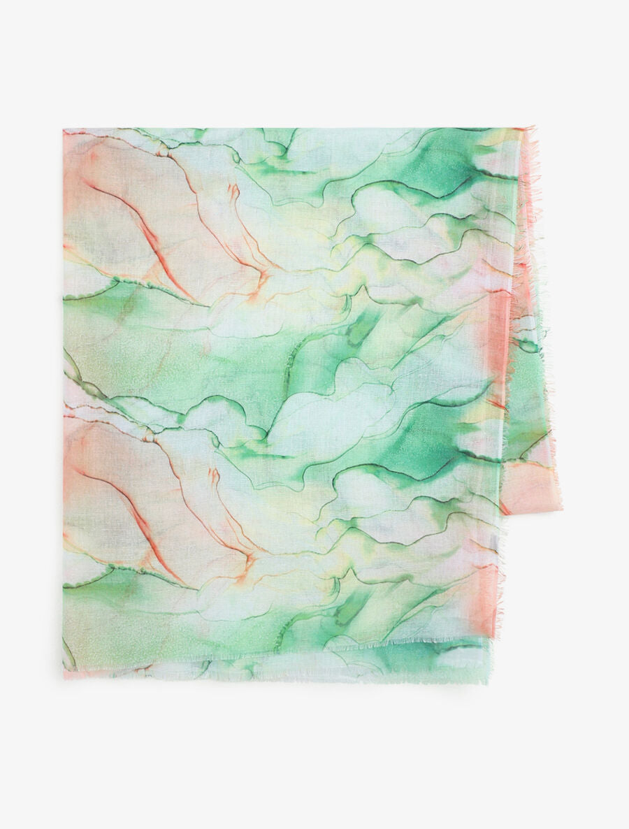 Foulard imprimé marbre - Vert - 2