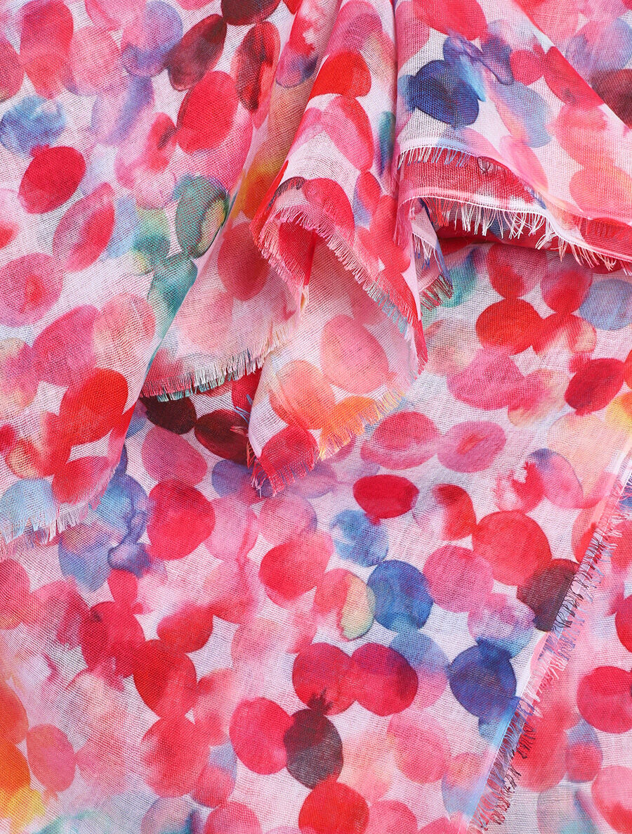 Foulard imprimé graphique - Rose - 3