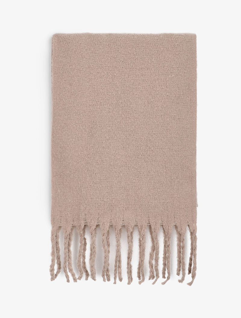 Echarpe longue et duveteuse à franges - Beige - 2