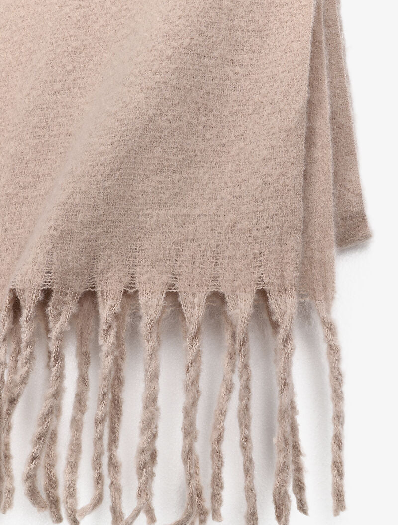 Echarpe longue et duveteuse à franges - Beige - 3