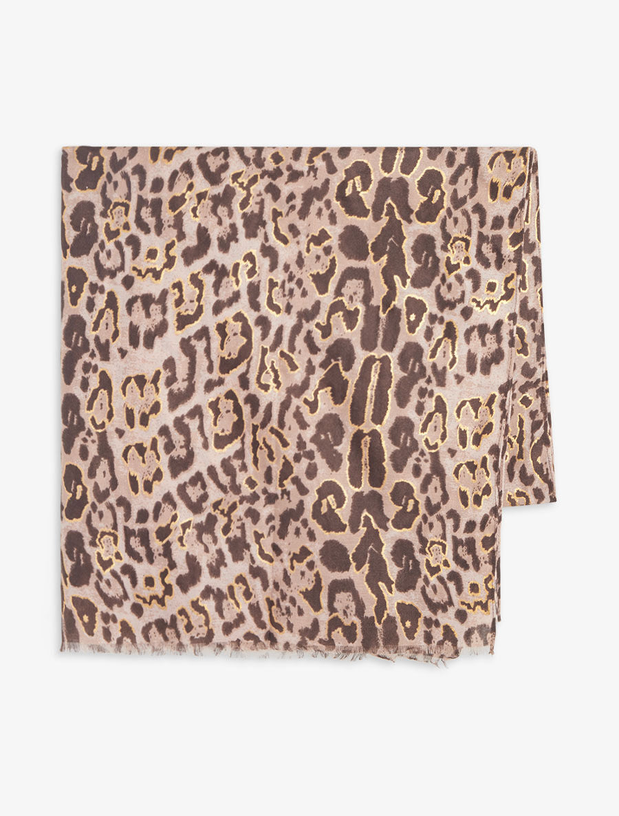 Foulard imprimé léopard irisé - Taupe - 2