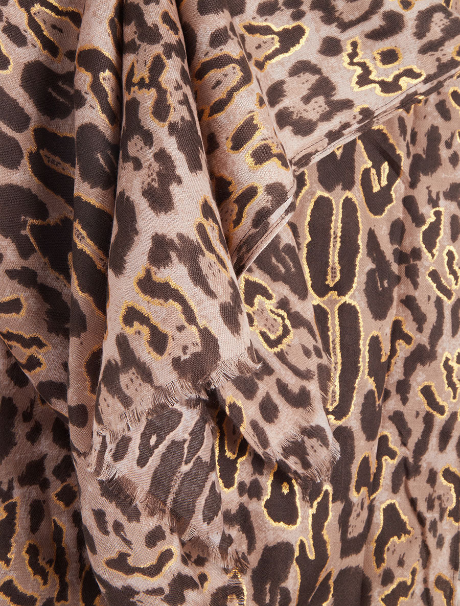 Foulard imprimé léopard irisé - Taupe - 3