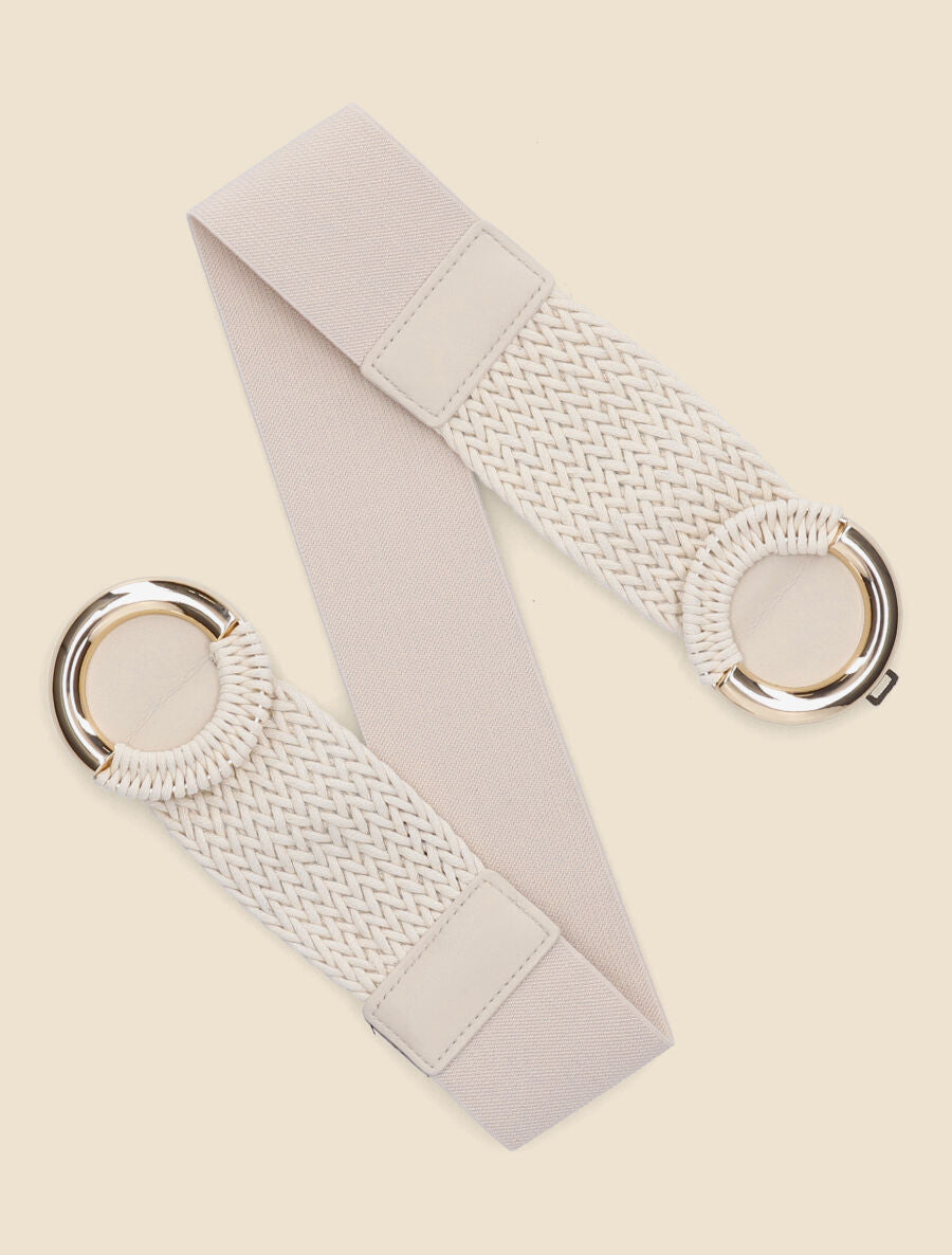 Ceinture macramé à double boucles - Beige - 1