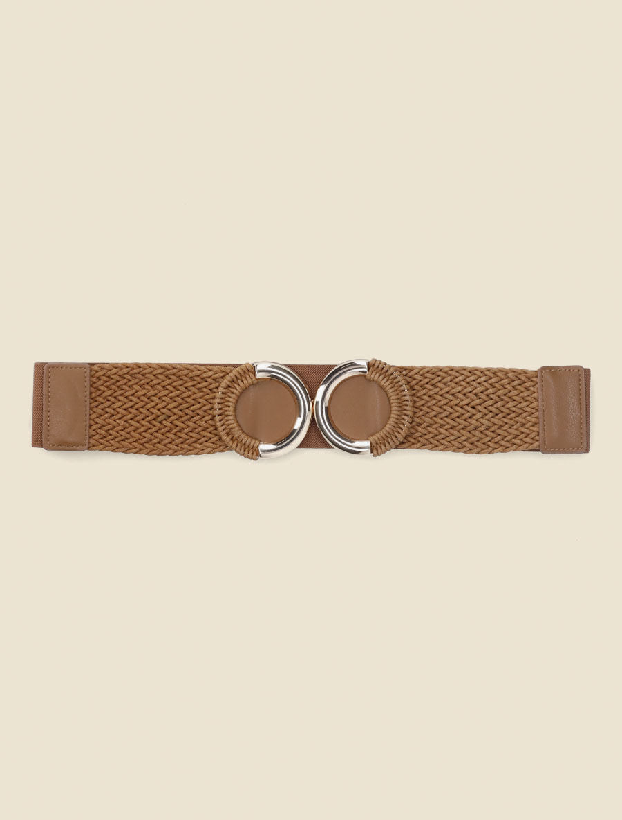Ceinture macramé à double boucles - Camel - 2