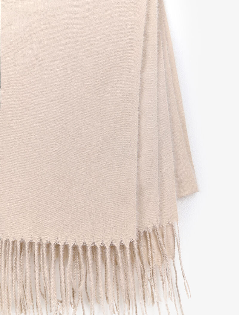 Echarpe douce à bords frangés - Beige - 3