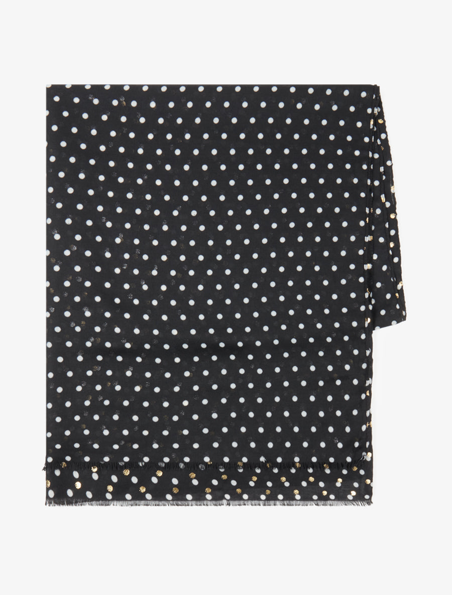 Foulard à imprimé points irisés - Noir - 2