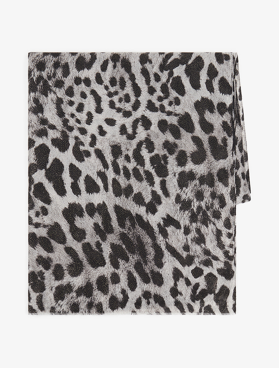 Foulard irisé imprimé léopard - Gris - 2