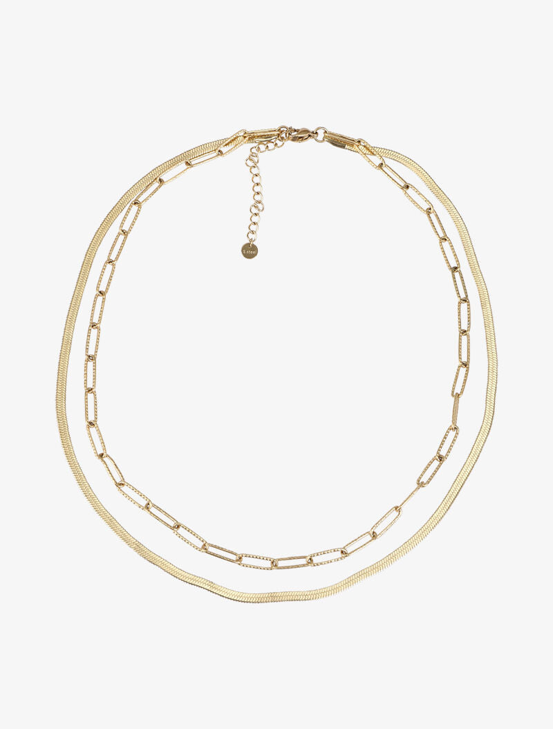 Collier en maille à double rangées - Or - 2
