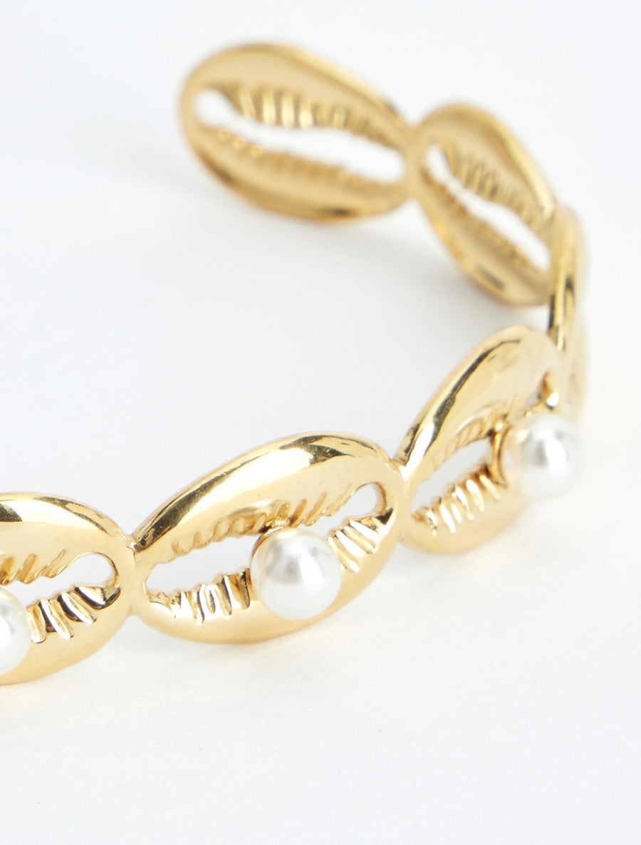 Jonc coquillages à perles - Or - 3