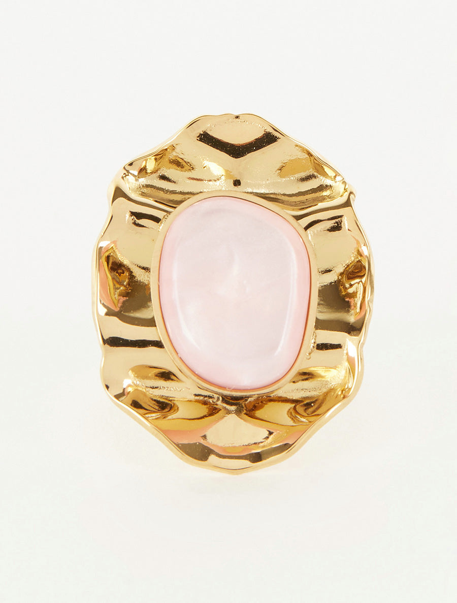 Bague martelée ornée d&