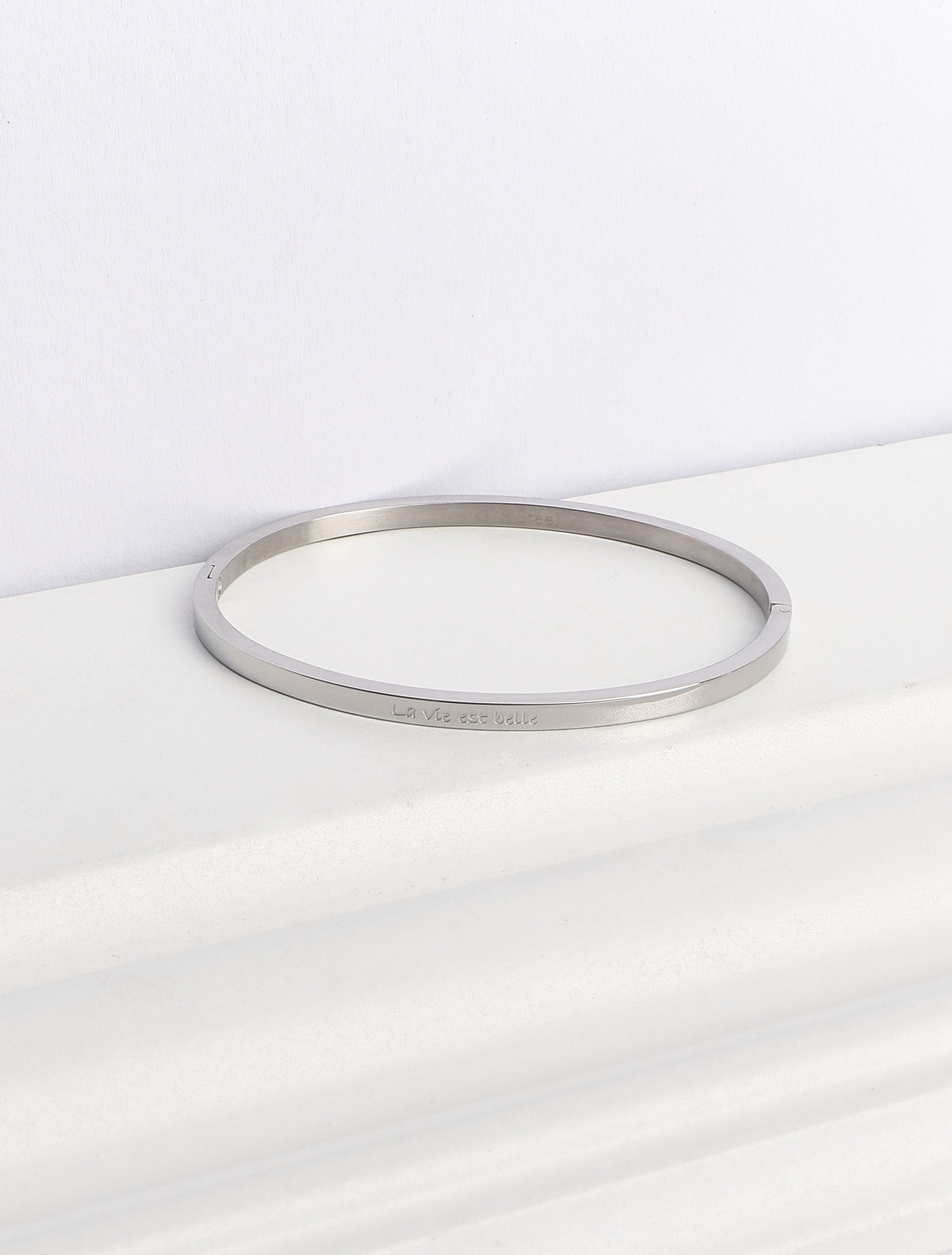 Bracelet à message gravé - Argent - 1