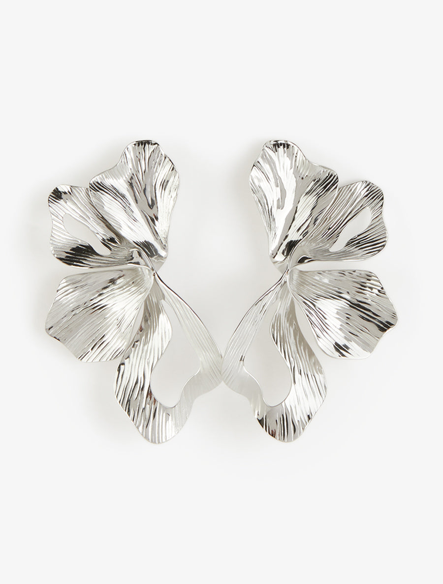 Boucles pendantes motif végétal - Argent - 2