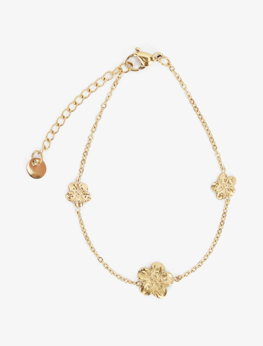 Bracelet fleurs - Or - 2