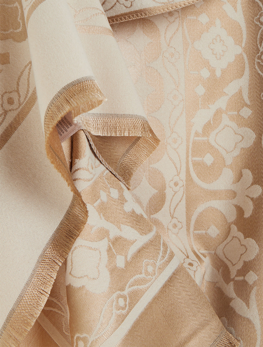 Echarpe satinée à motif graphique - Beige - 3