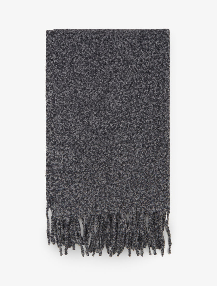 Echarpe uni à franges - Gris foncé - 2