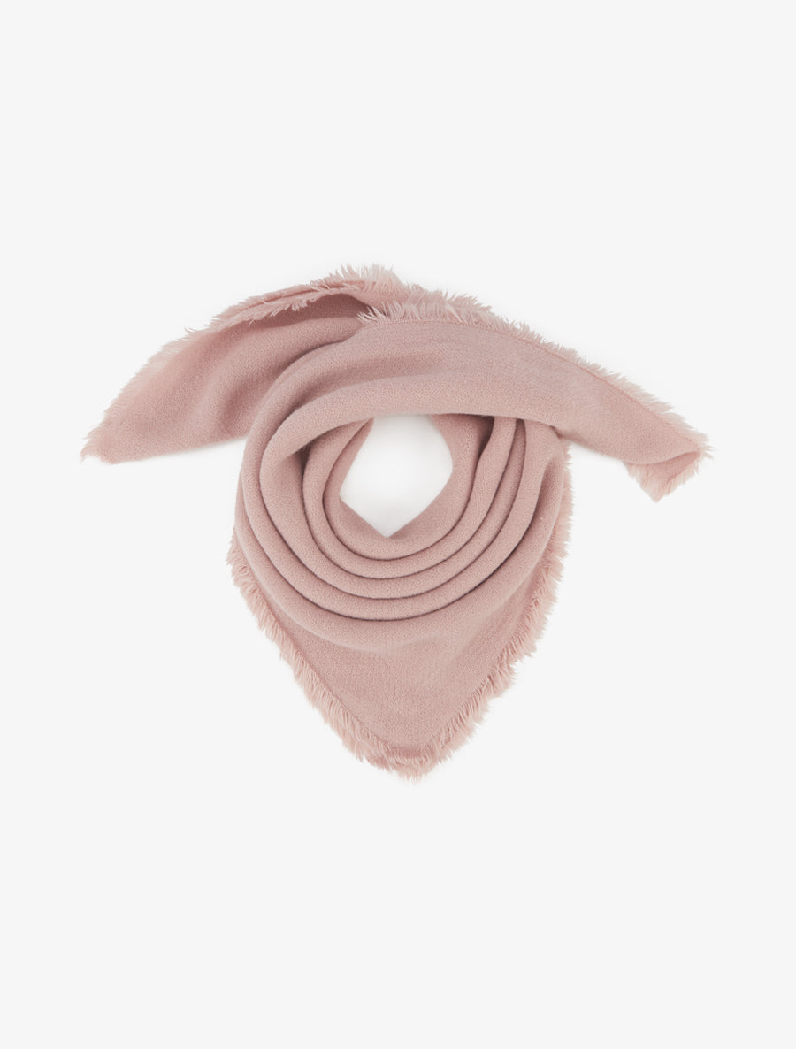 Foulard uni à bords effilochés - Rose - 1