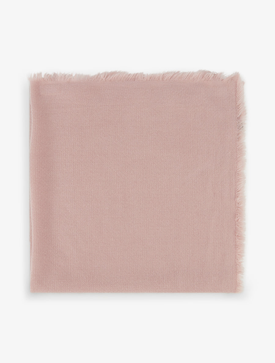 Foulard uni à bords effilochés - Rose - 2