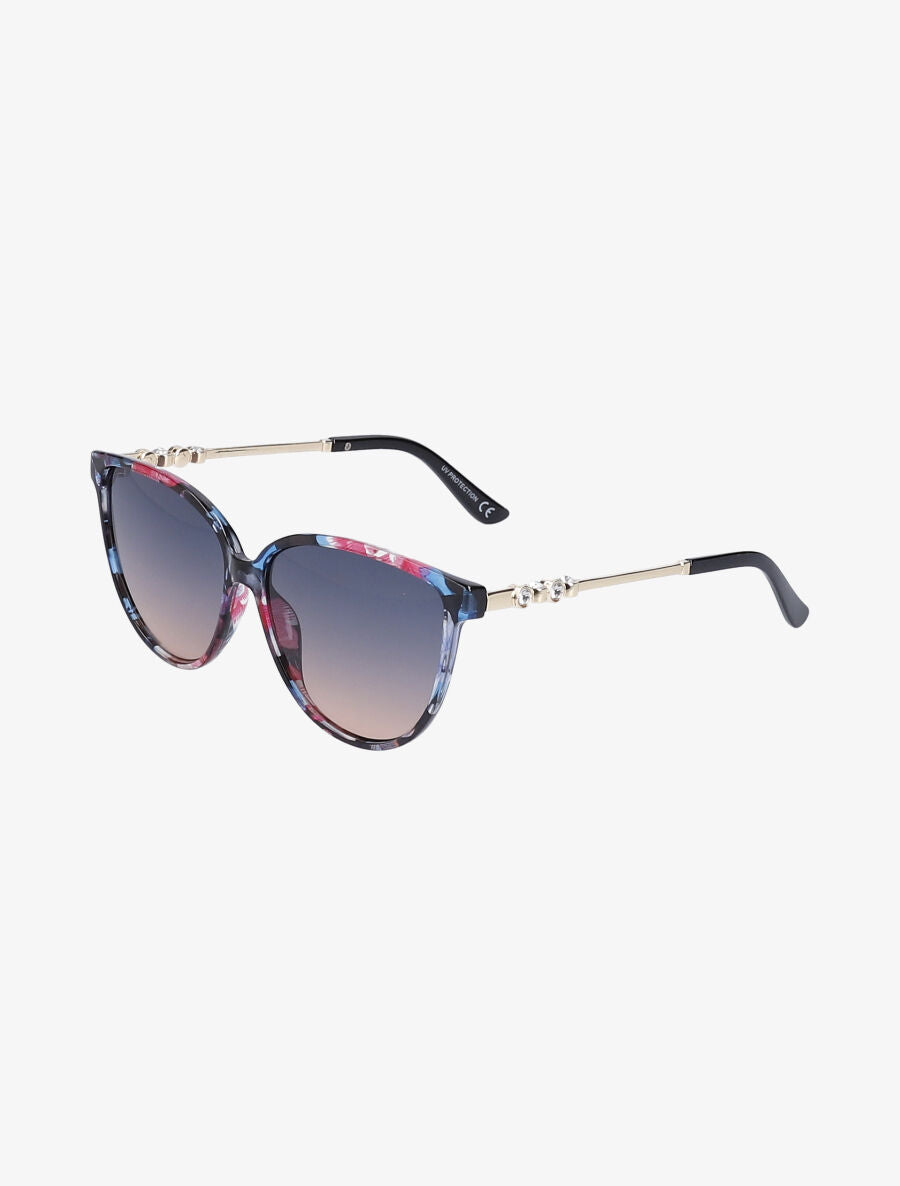 Lunettes cat eye branches à strass - Rose - 1