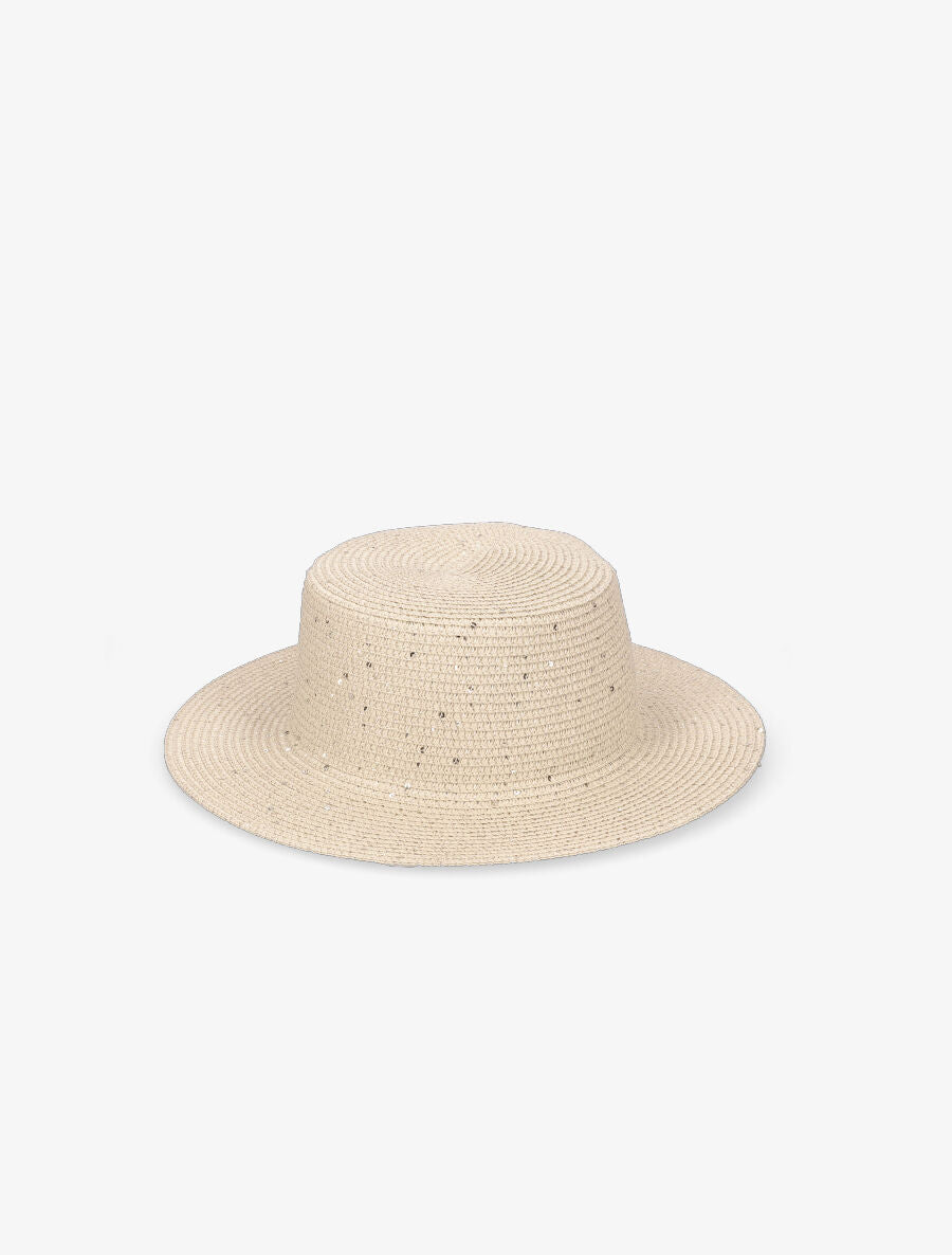 Canotier à sequins - Beige - 3