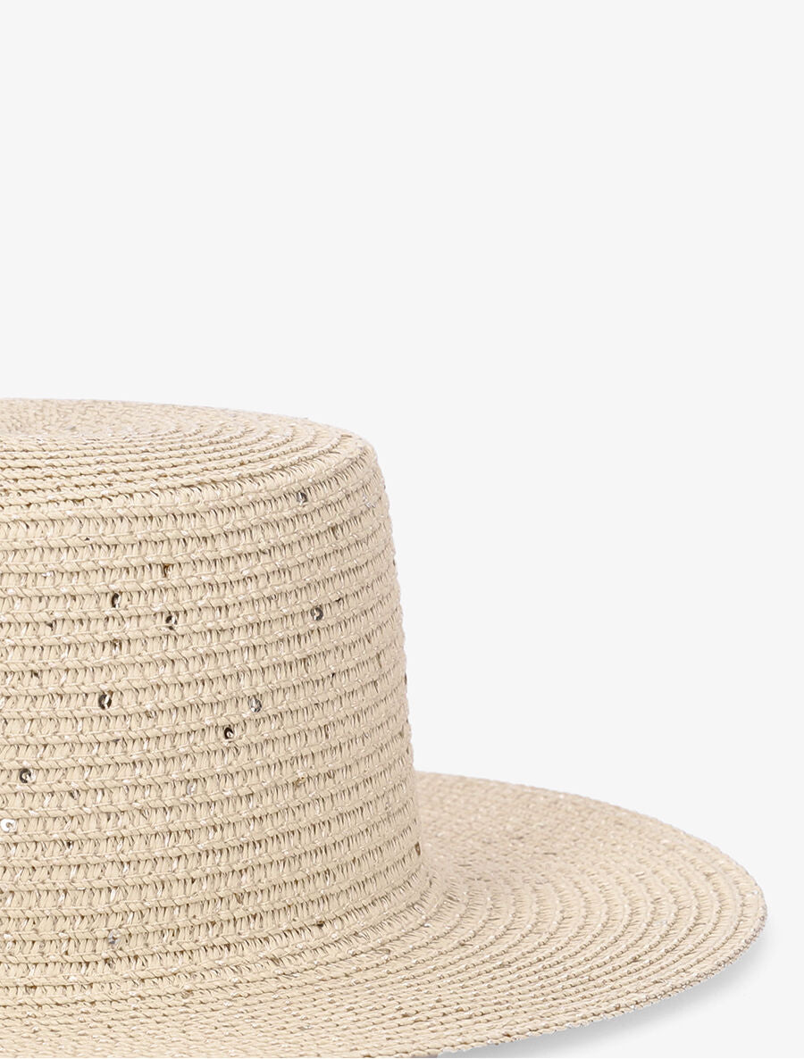 Canotier à sequins - Beige - 2