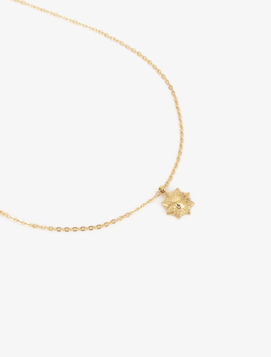 Collier à pendentif fleur stylisée - Or - 2