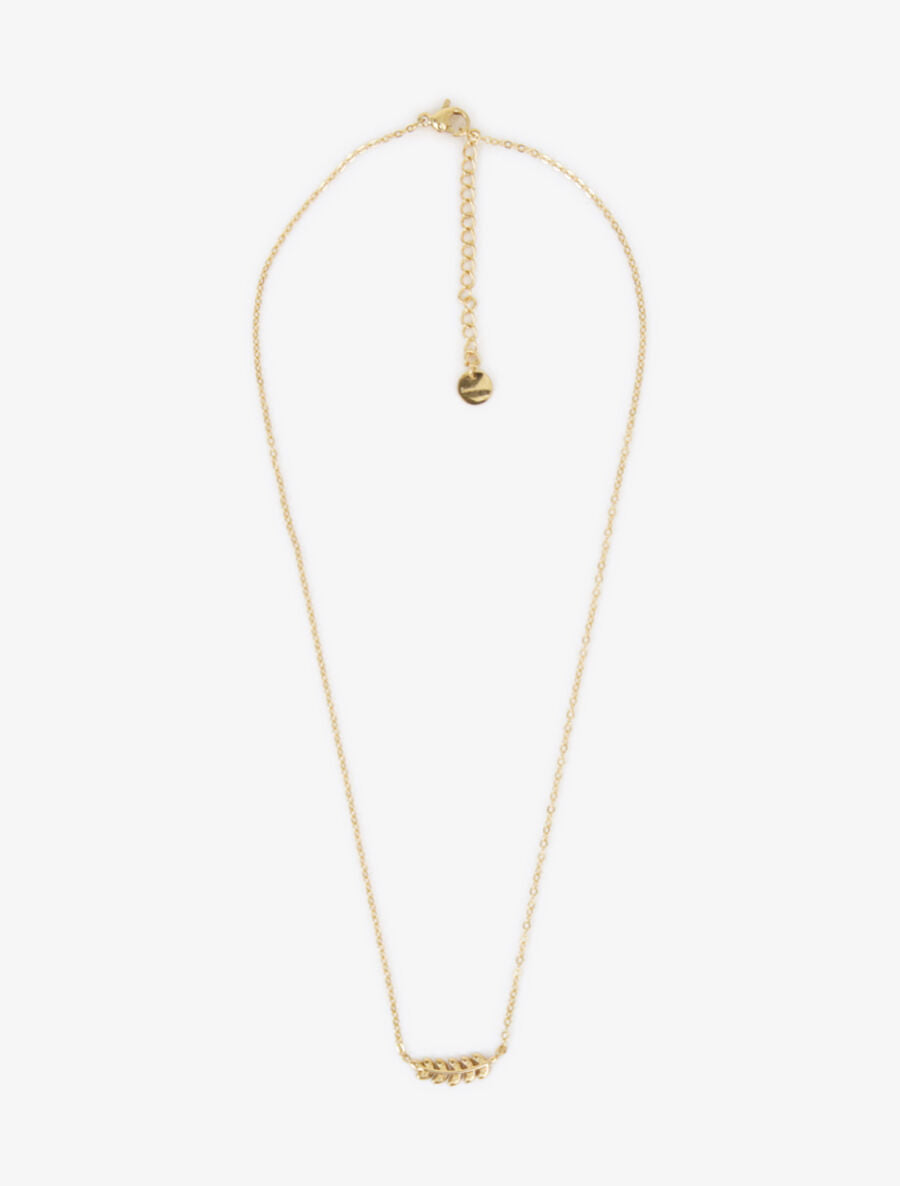 Collier à pendentif feuille de laurier - Or - 3