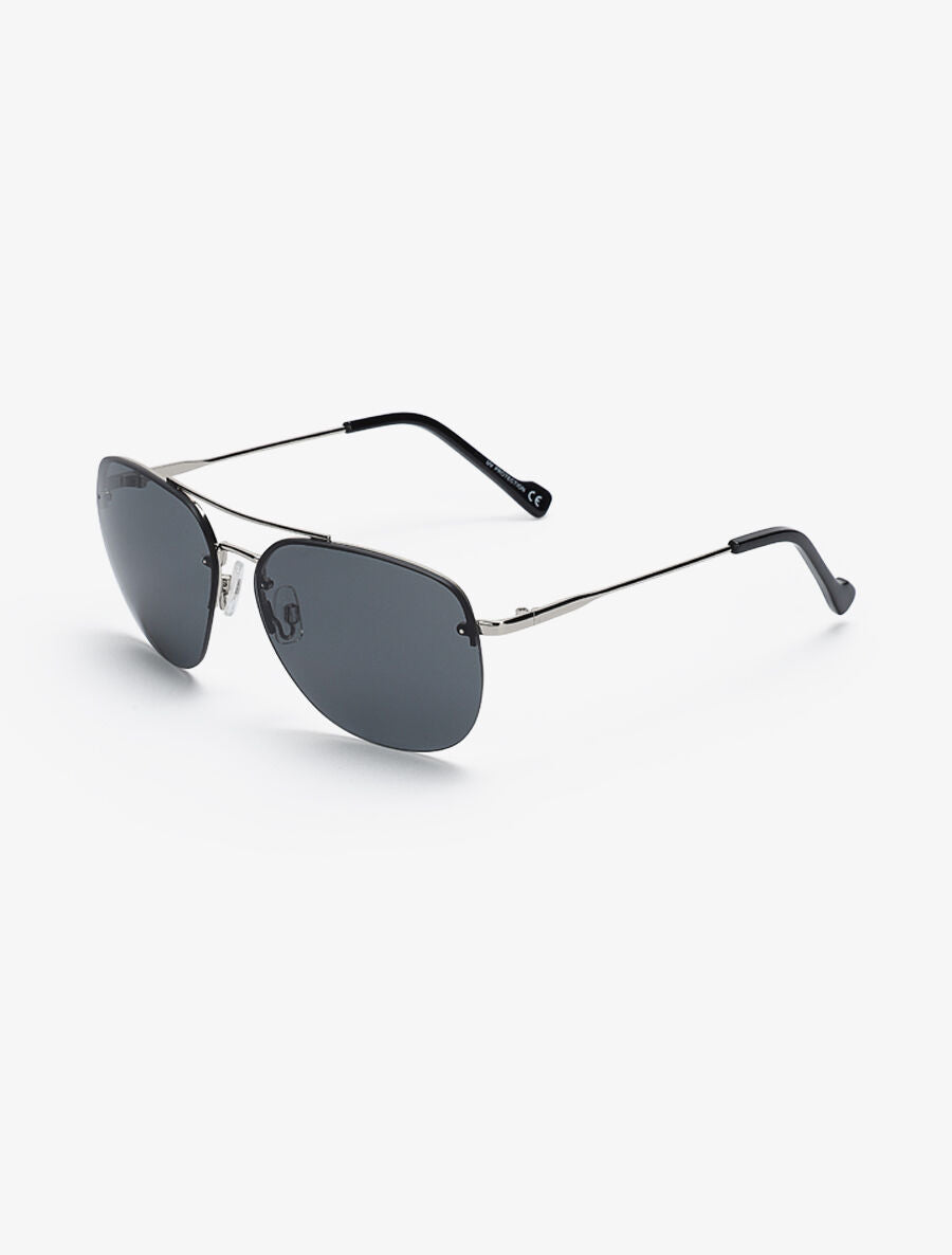Lunettes de soleil aviateurs à monture invisible - Noir - 2