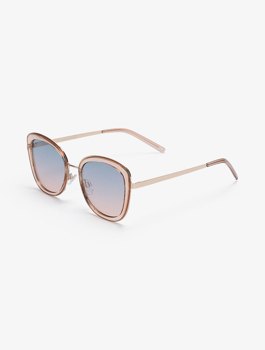 Lunettes de soleil cat eye arrondis - Rose - 2