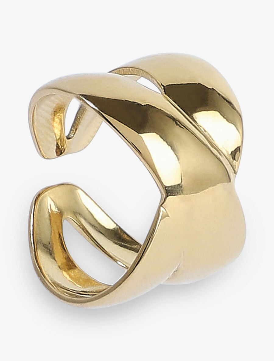 Bague double rangs croisés - Or - 3