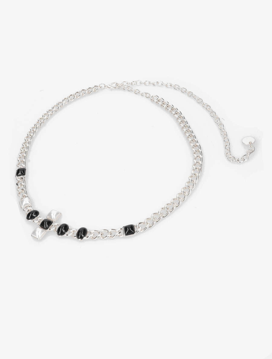 Ceinture chaîne et strass - Argent - 3