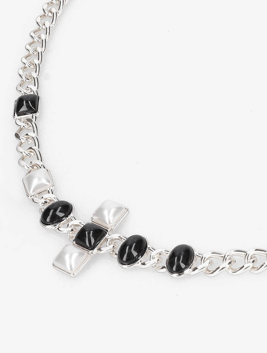 Ceinture chaîne et strass - Argent - 2
