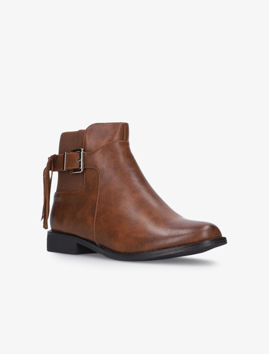 Boots à bout de sangle frangé - Camel - 2