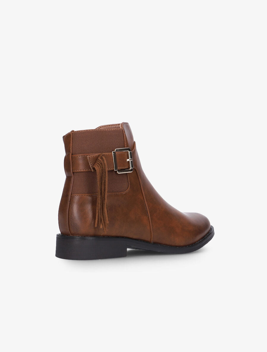 Boots à bout de sangle frangé - Camel - 4