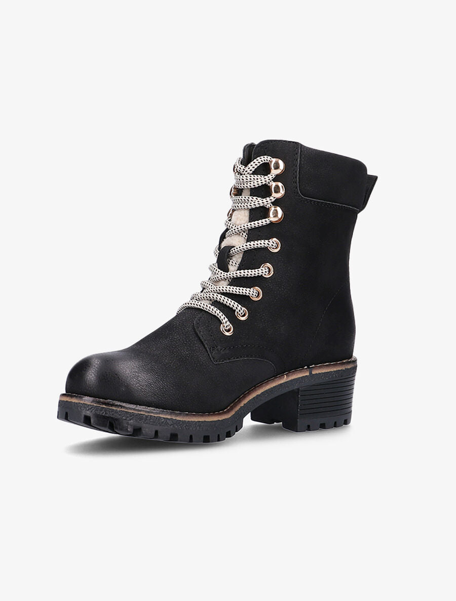 Boots à languette et intérieur duveteux - Noir - 3