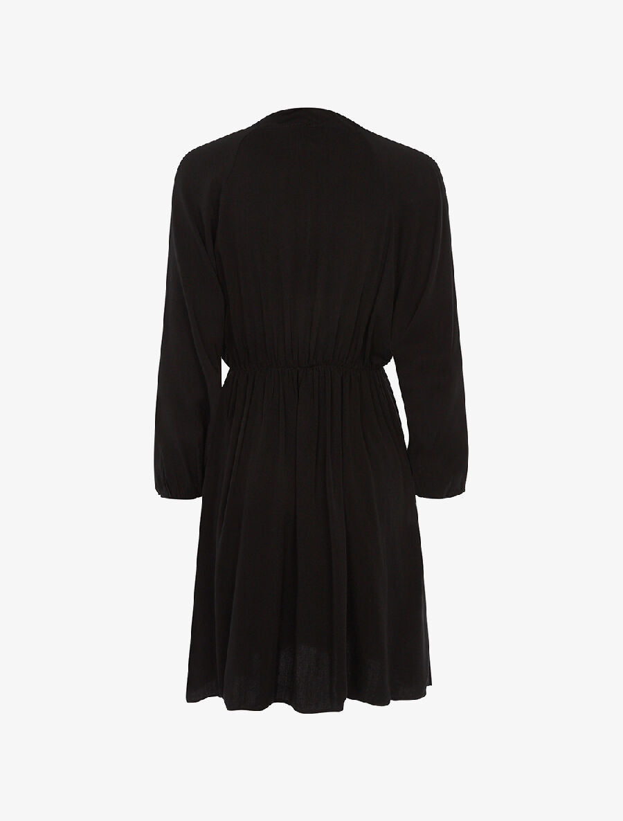 Robe cintrée col à nouer - noir - 2
