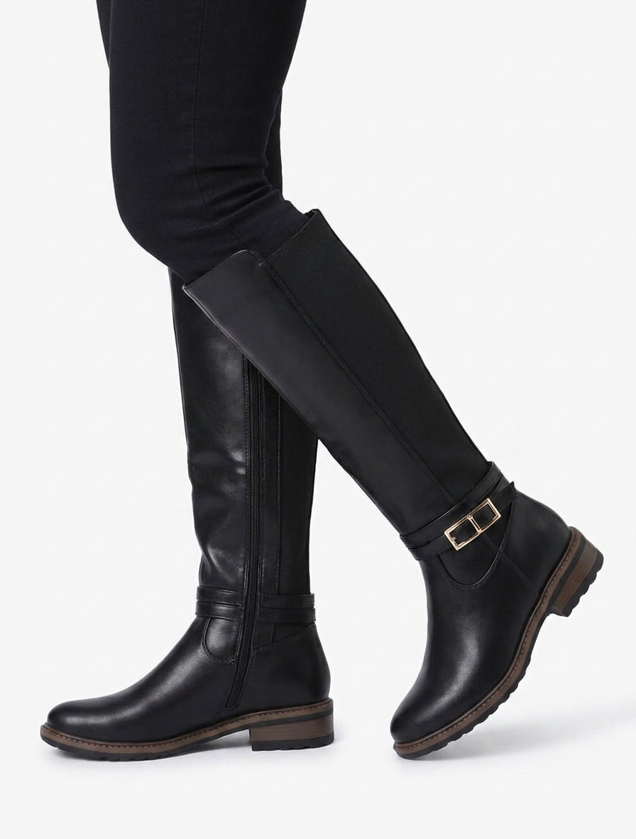 Botas lisas elásticas - Negro