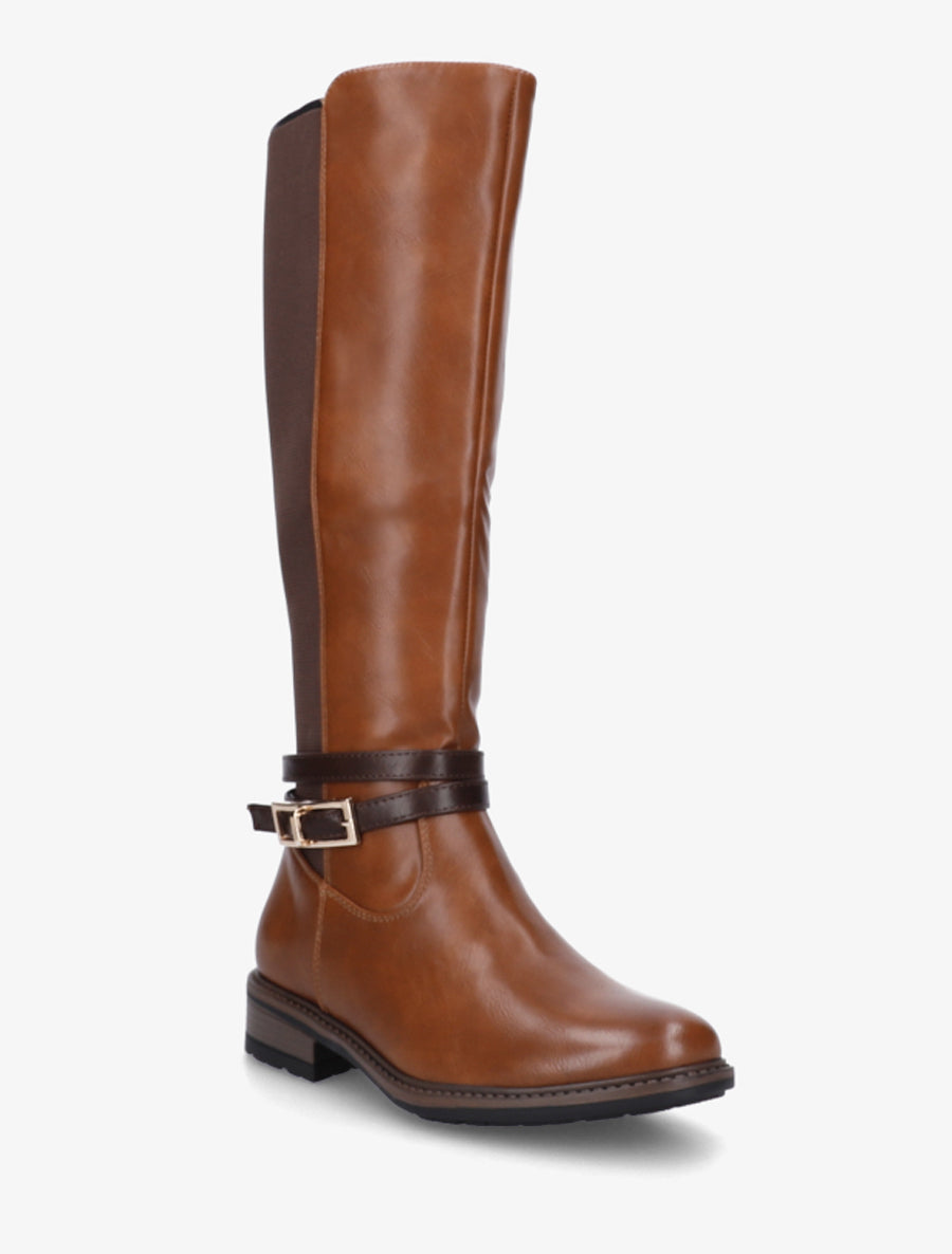 Bottes unies élastiquées - Camel - 2