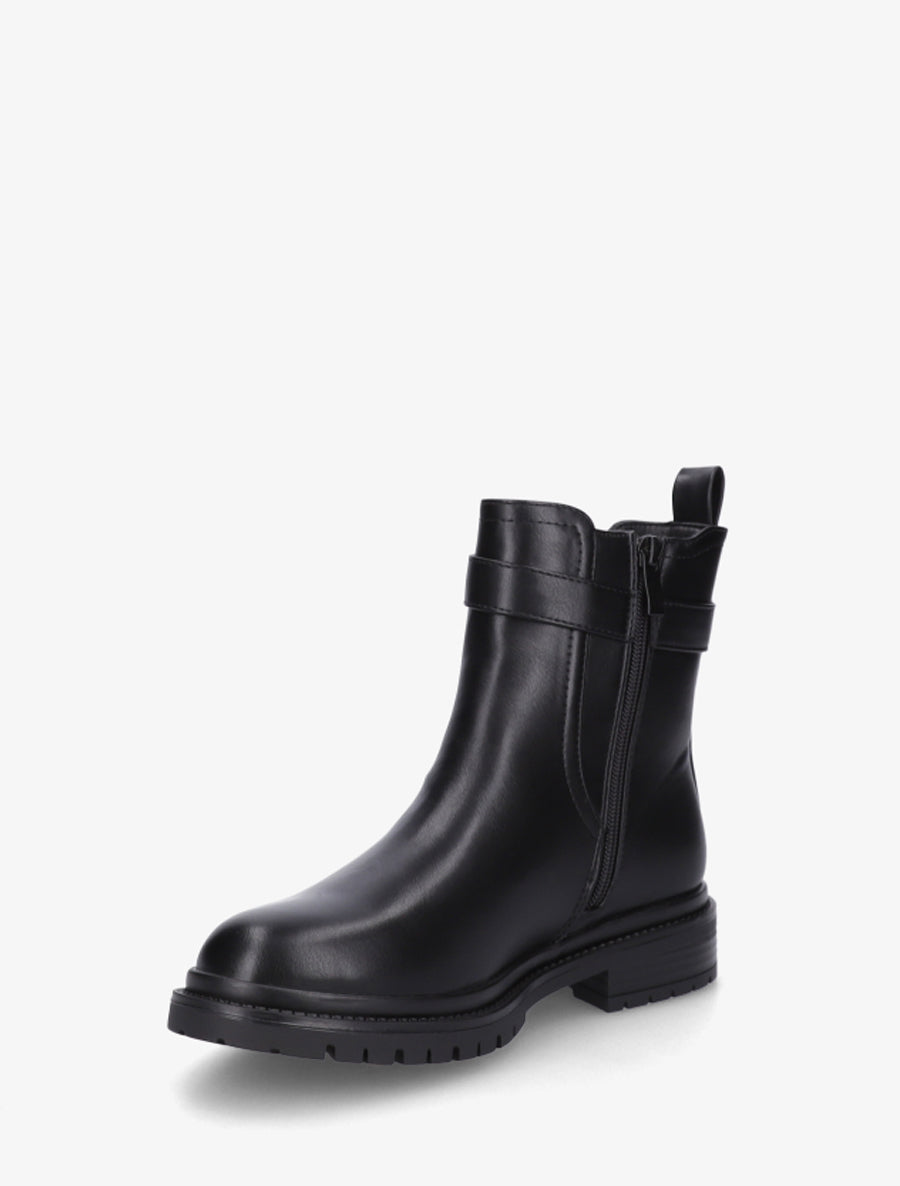 Bottines élastiquées à boucle et semelle crantée - Noir - 3